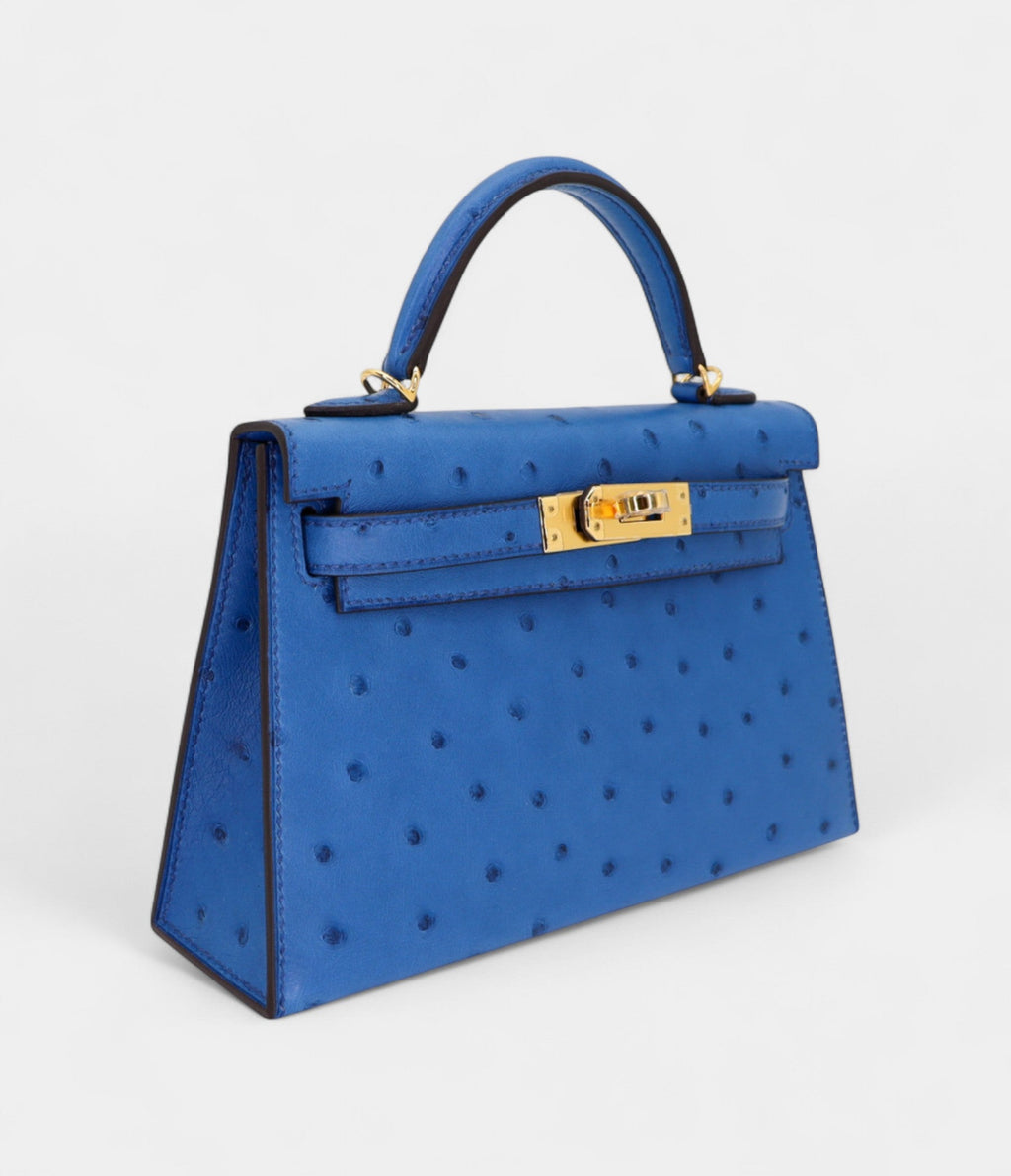 HMKelly II Sellier Mini Mykonos Ostrich Gold Hardware