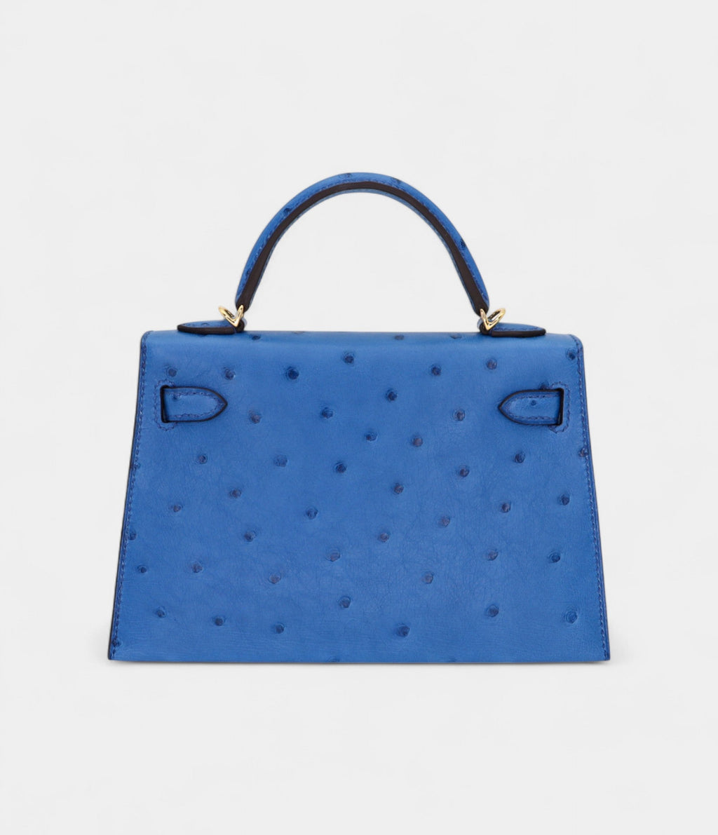 HMKelly II Sellier Mini Mykonos Ostrich Gold Hardware