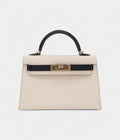 HMKelly II Sellier Mini Nata/Black Chèvre Leather Permabrass Hardware