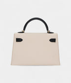 HMKelly II Sellier Mini Nata/Black Chèvre Leather Permabrass Hardware