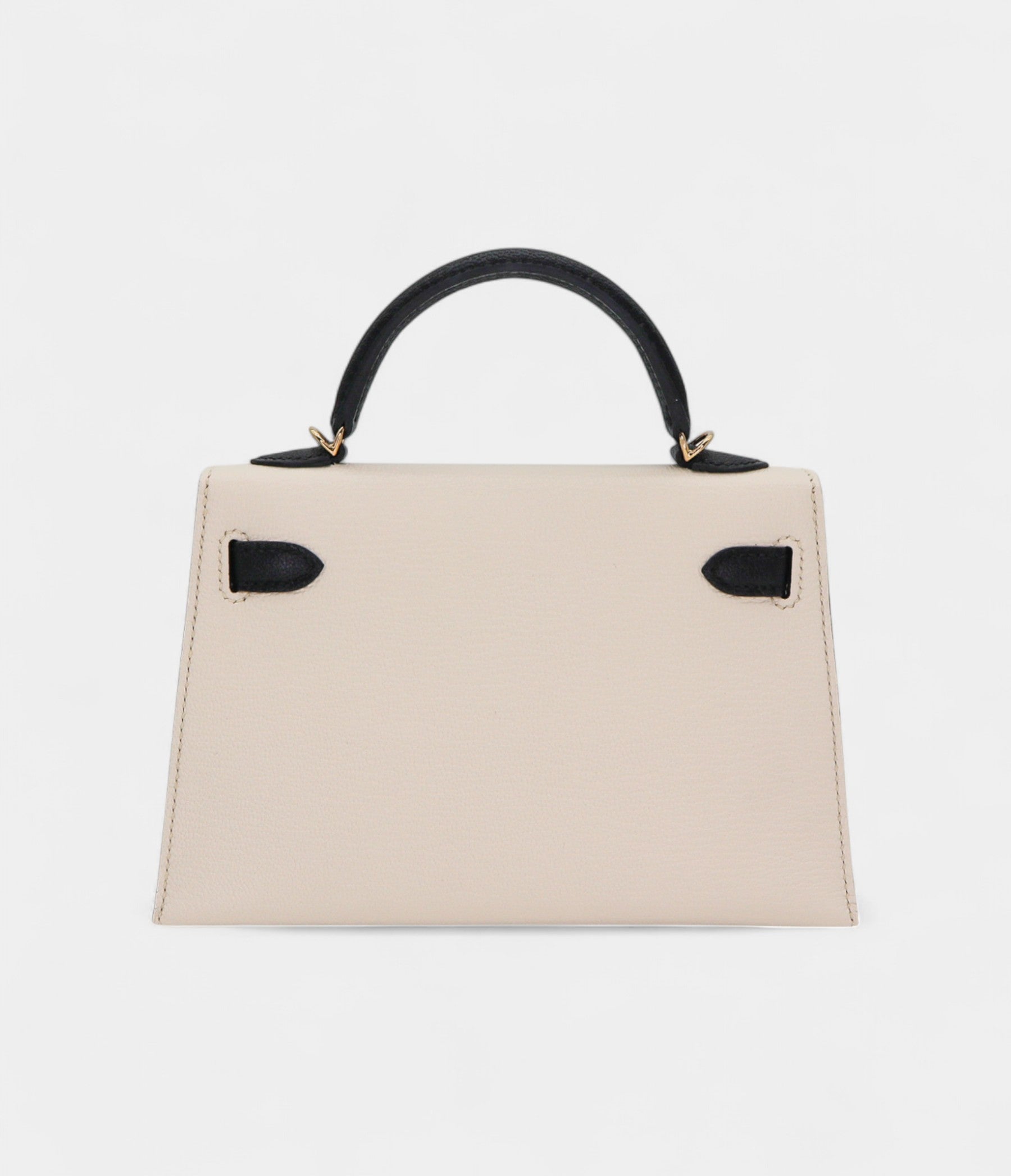 HMKelly II Sellier Mini Nata/Black Chèvre Leather Permabrass Hardware