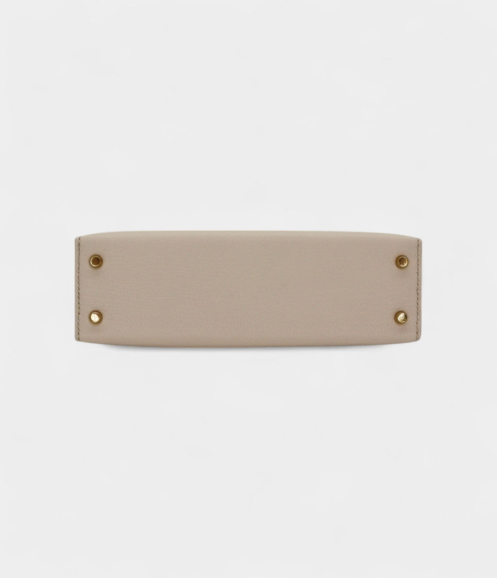 HMKelly II Sellier Mini Nata/Black Chèvre Leather Permabrass Hardware