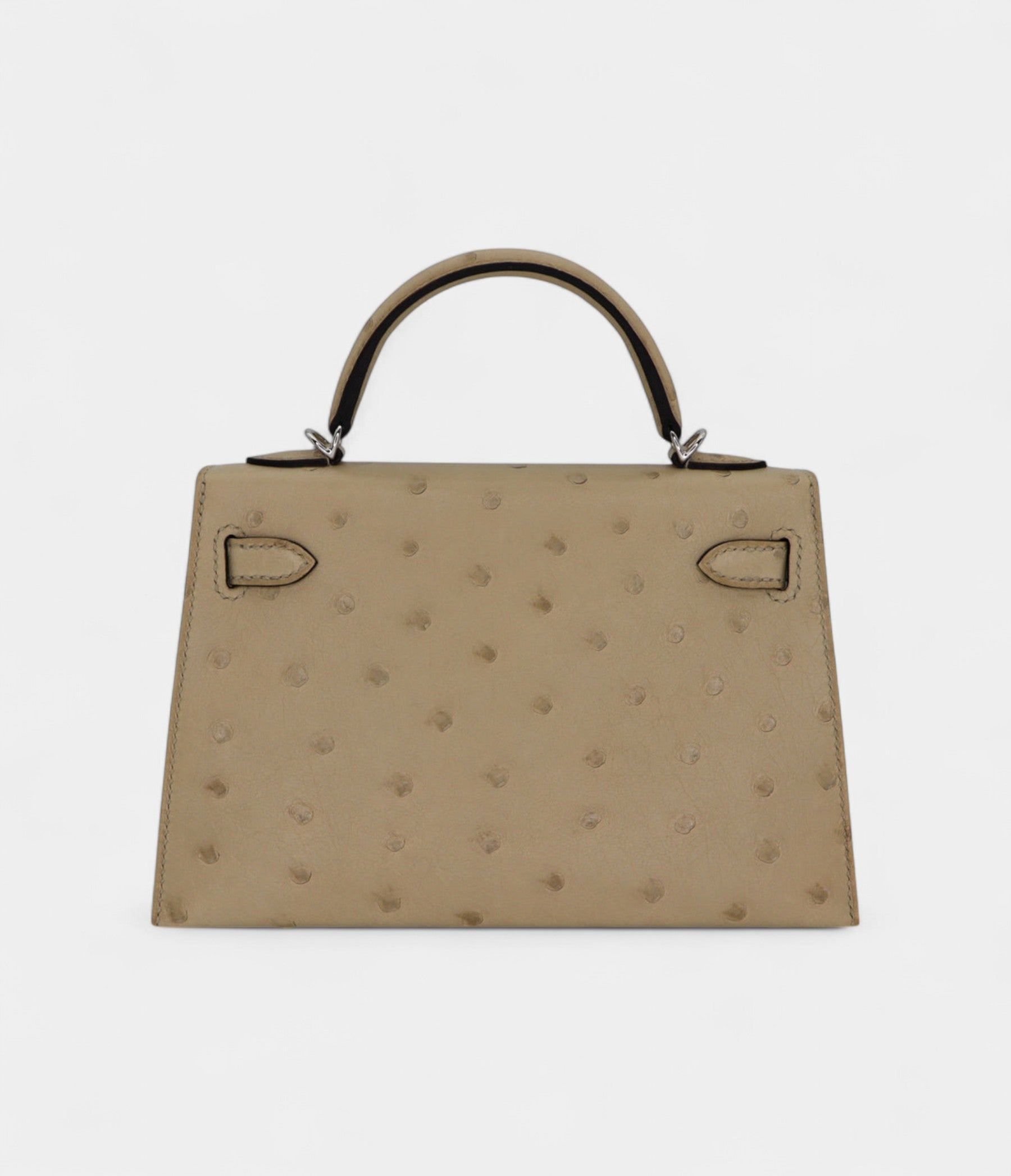 HMKelly II Sellier Mini Parchemin Ostrich Palladium Hardware