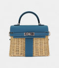 HMKelly II Sellier Mini Picnic Bleu Jean Swift Leather Palladium Hardware