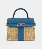 HMKelly II Sellier Mini Picnic Bleu Jean Swift Leather Palladium Hardware