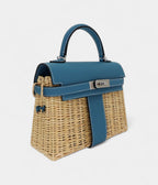 HMKelly II Sellier Mini Picnic Bleu Jean Swift Leather Palladium Hardware