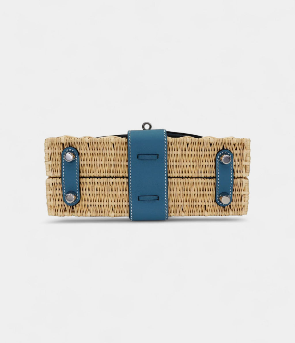 HMKelly II Sellier Mini Picnic Bleu Jean Swift Leather Palladium Hardware