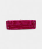 HMKelly II Sellier Mini Rose Poupre Shiny Alligator Palladium Hardware
