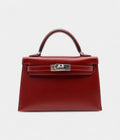 HMKelly II Sellier Mini Rouge H Box Calf Leather Palladium Hardware