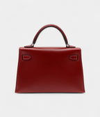 HMKelly II Sellier Mini Rouge H Box Calf Leather Palladium Hardware