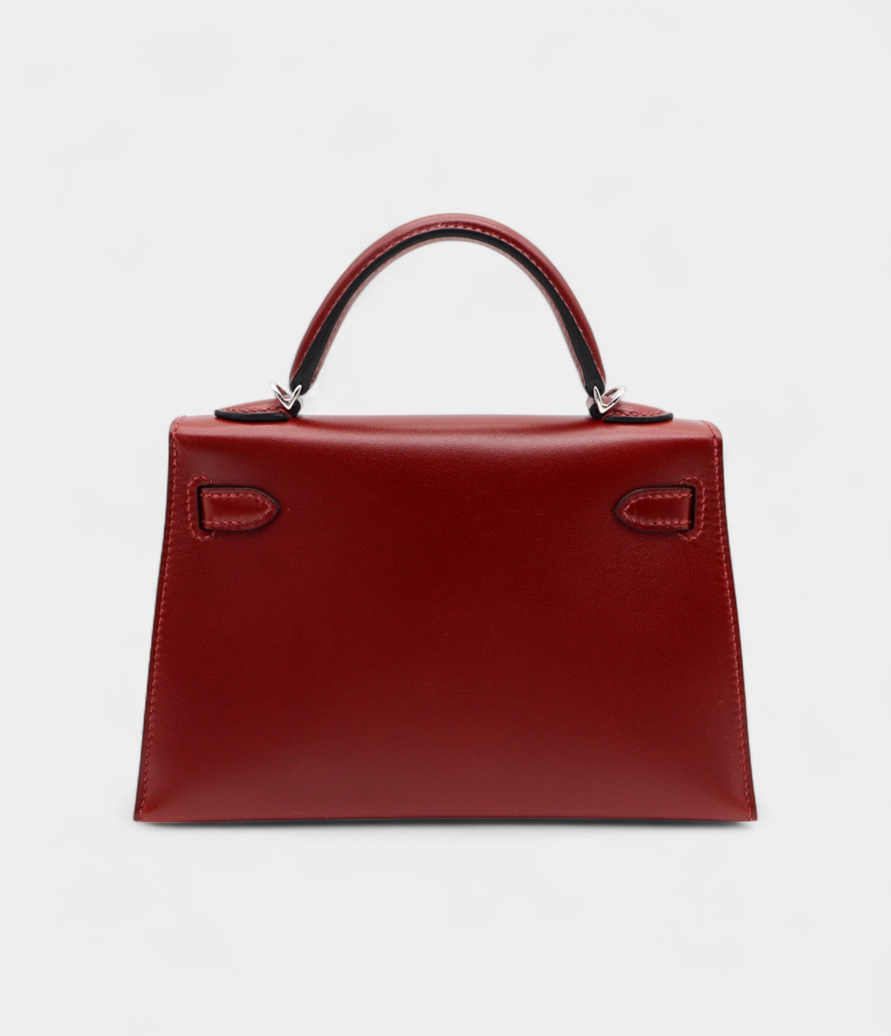 HMKelly II Sellier Mini Rouge H Box Calf Leather Palladium Hardware