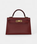 HMKelly II Sellier Mini Rouge H Madame Leather Gold Hardware