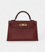 HMKelly II Sellier Mini Rouge H Madame Leather Gold Hardware