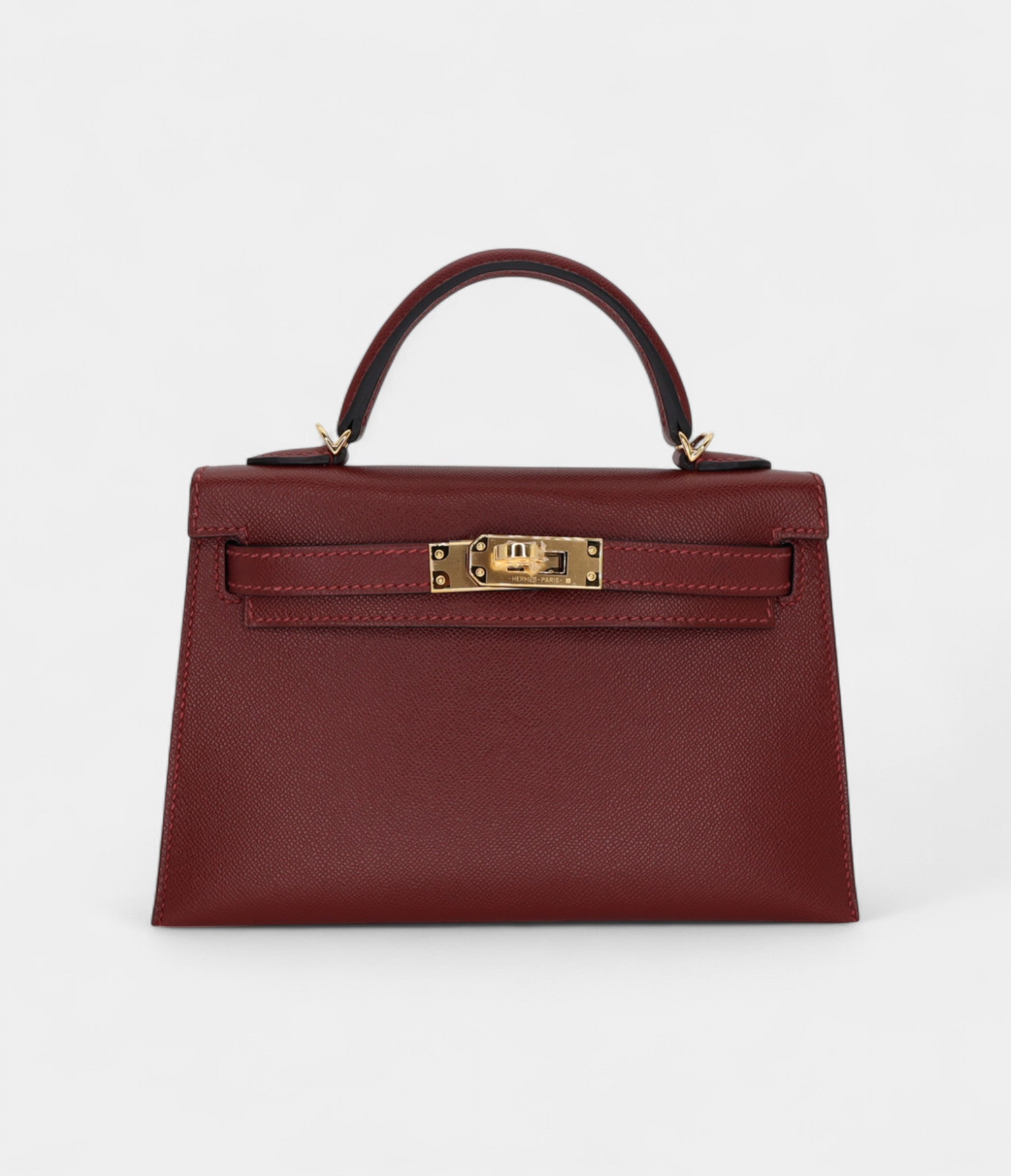 HMKelly II Sellier Mini Rouge H Madame Leather Gold Hardware