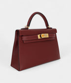 HMKelly II Sellier Mini Rouge H Madame Leather Gold Hardware