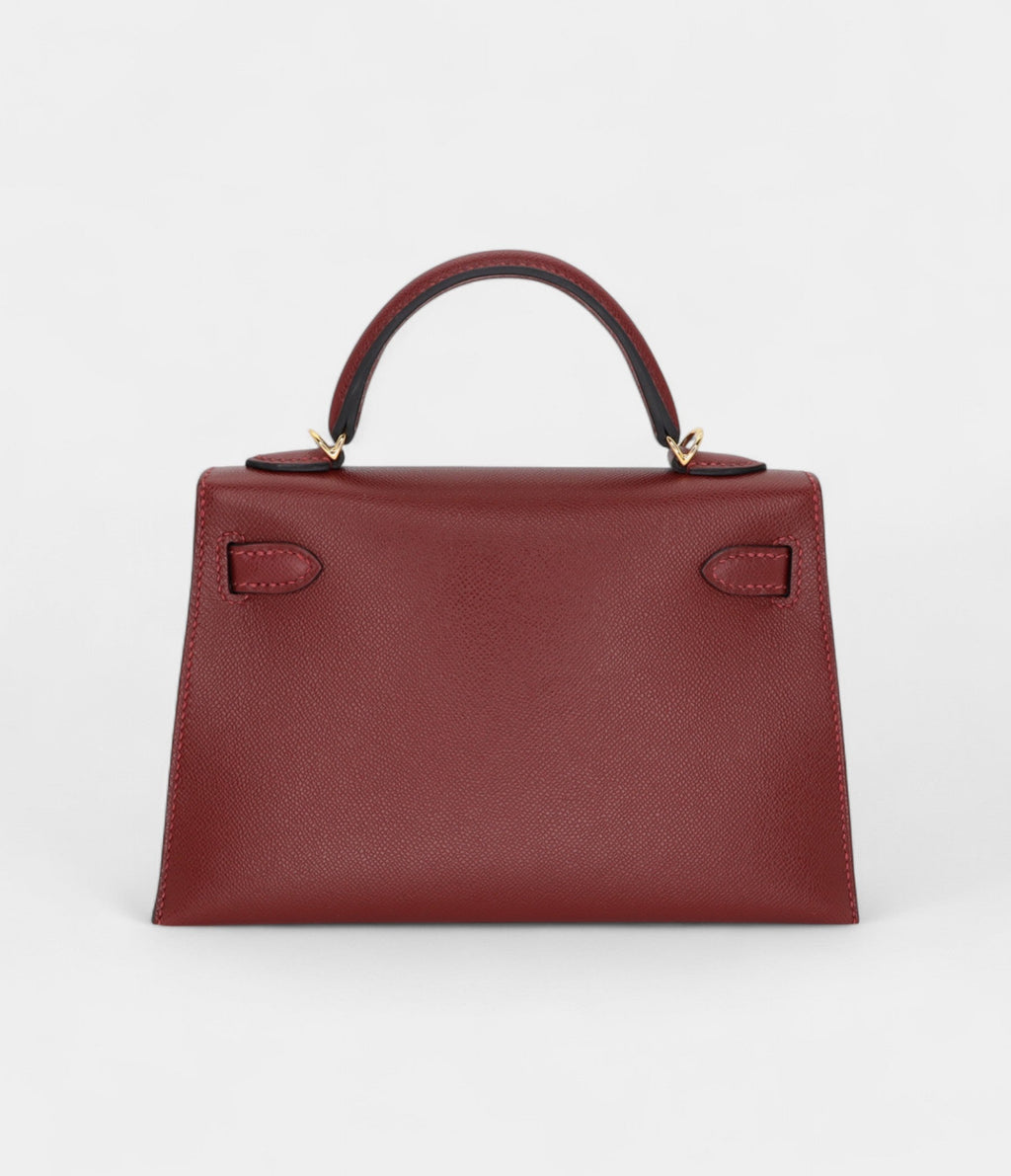 HMKelly II Sellier Mini Rouge H Madame Leather Gold Hardware
