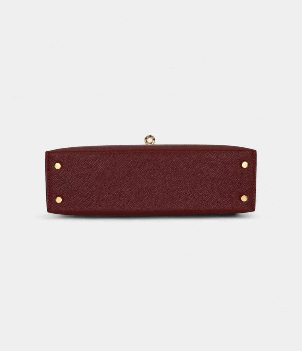 HMKelly II Sellier Mini Rouge H Madame Leather Gold Hardware