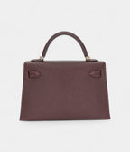HMKelly II Sellier Mini Verso Havane/Gris Touretelle Chèvre Leather Gold Hardware