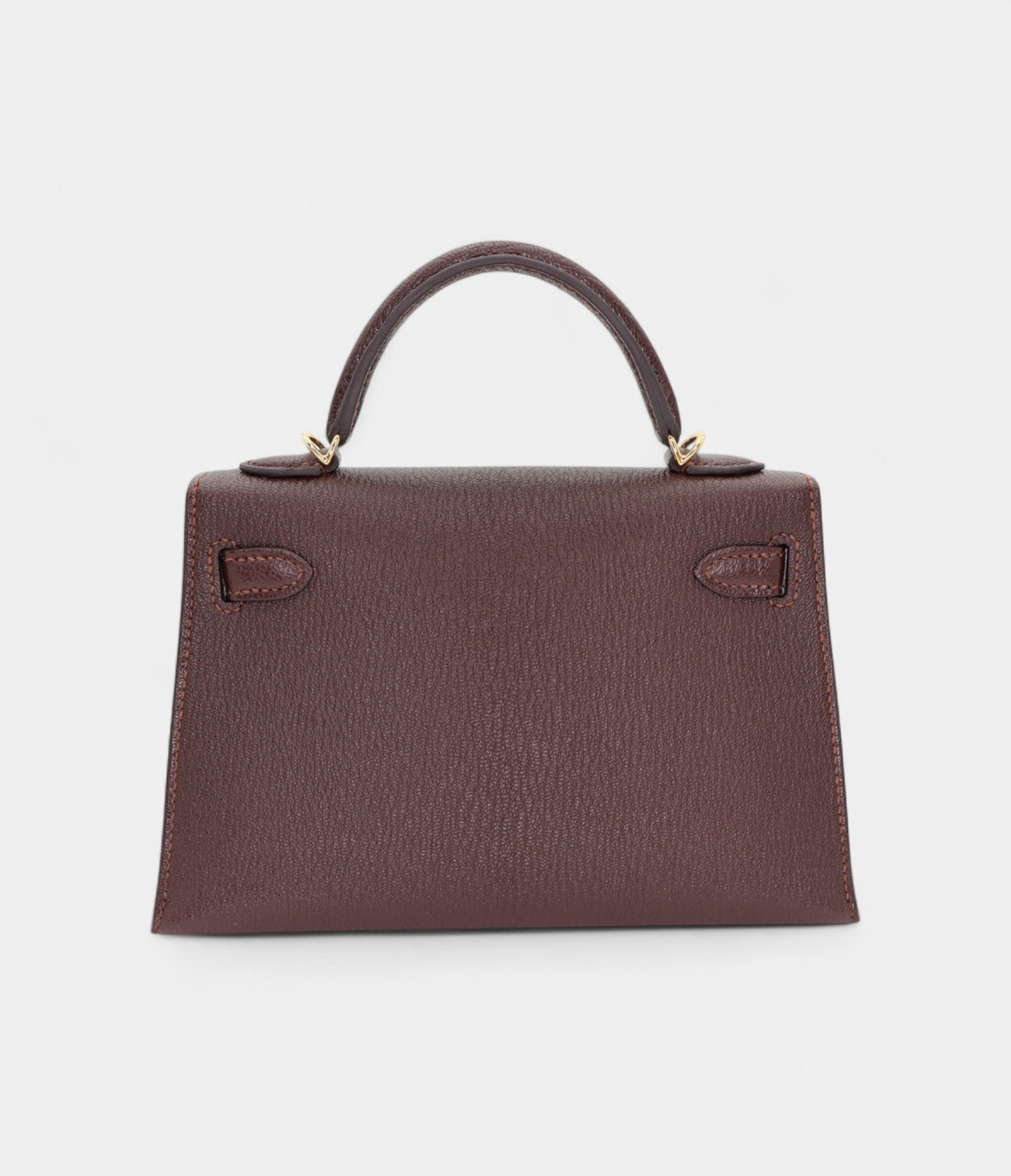 HMKelly II Sellier Mini Verso Havane/Gris Touretelle Chèvre Leather Gold Hardware