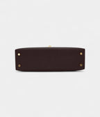 HMKelly II Sellier Mini Verso Havane/Gris Touretelle Chèvre Leather Gold Hardware