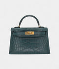 HMKelly II Sellier Mini Vert Cypress Matte Alligator Gold Hardware