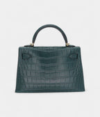 HMKelly II Sellier Mini Vert Cypress Matte Alligator Gold Hardware
