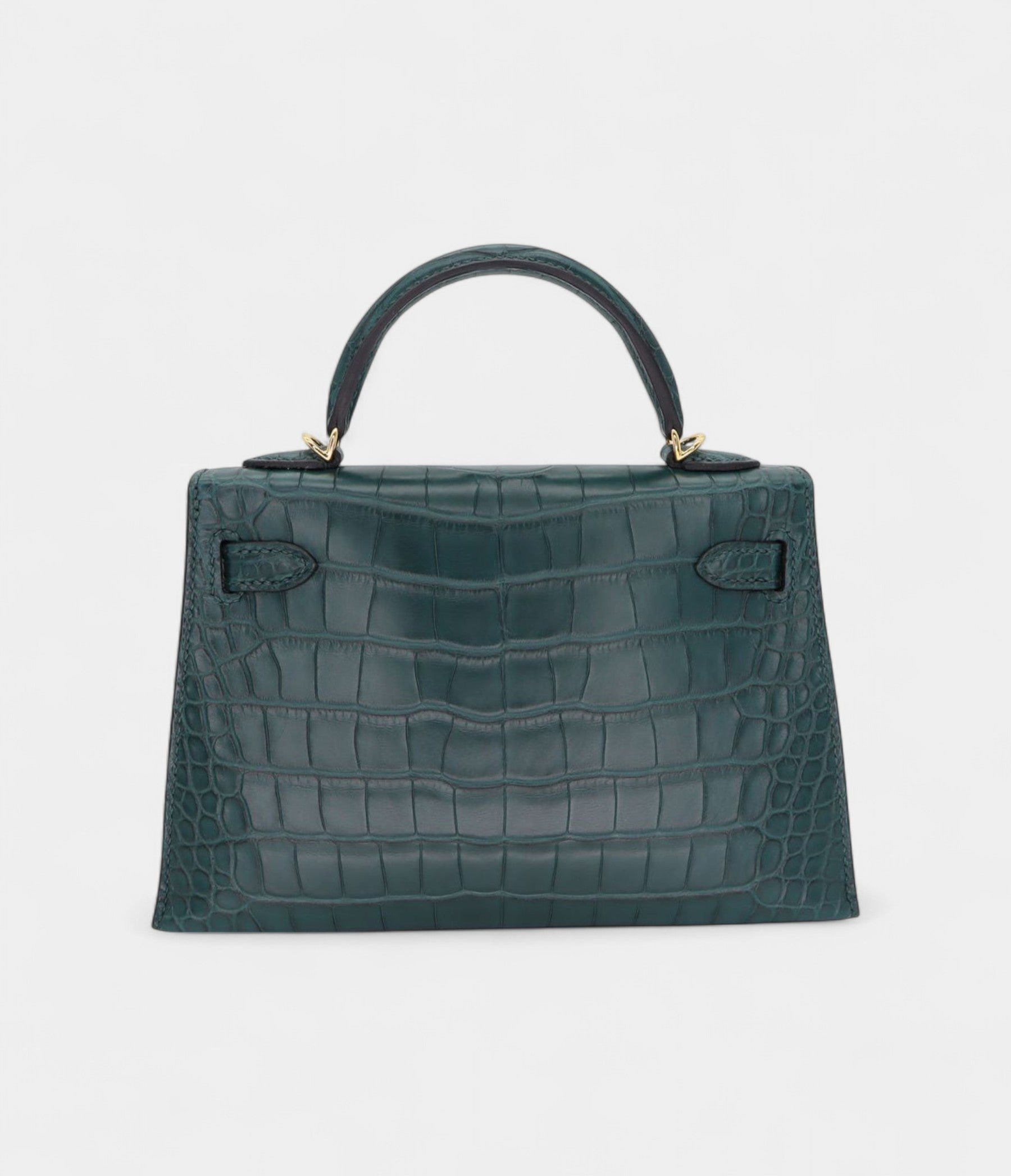 HMKelly II Sellier Mini Vert Cypress Matte Alligator Gold Hardware