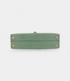HMKelly II Sellier Mini Vert D'eau Matte Porosus Crocodile Gold Hardware