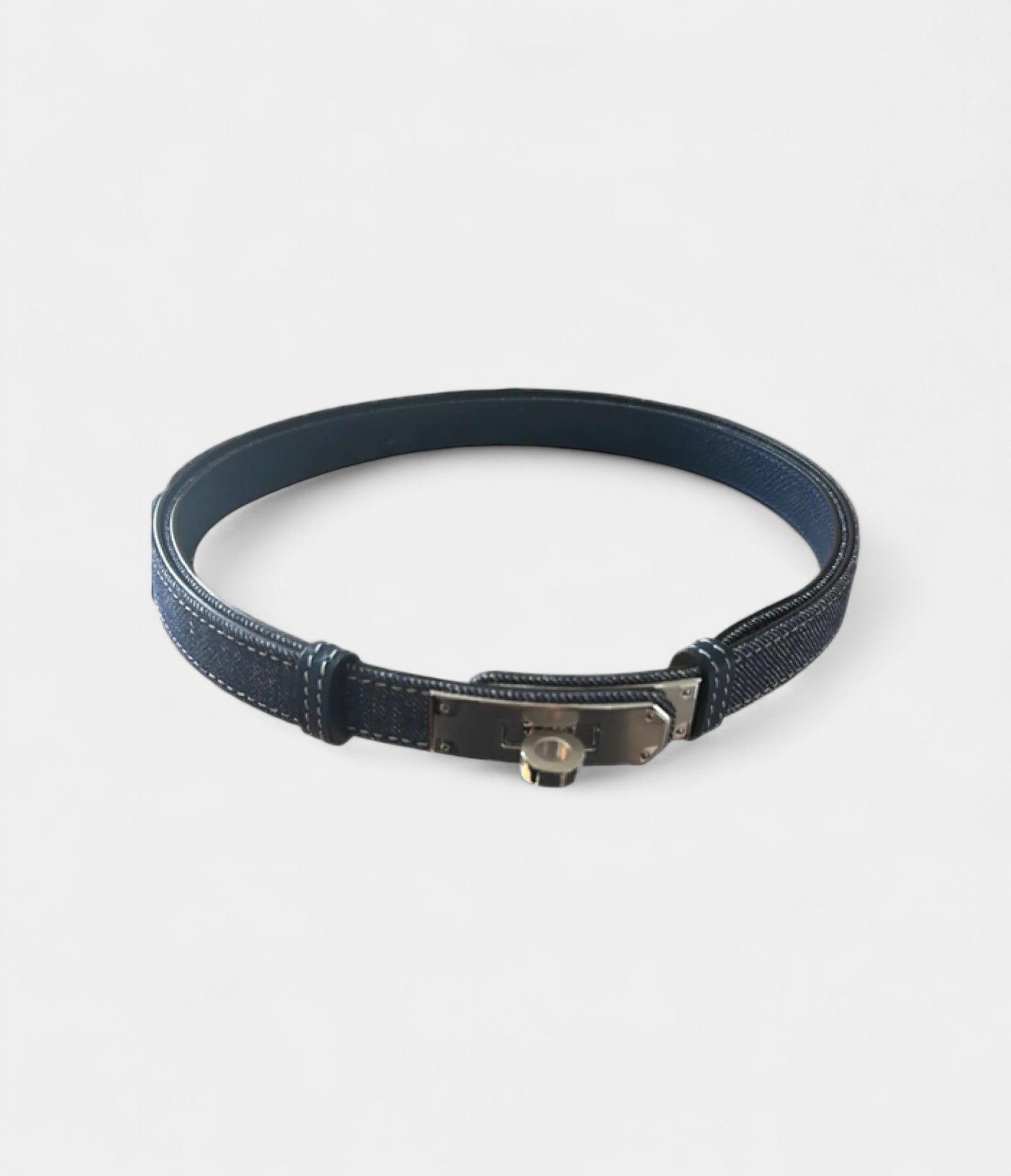 HMKelly Leather Belt with Turn-Lock Clasp