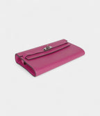 HMKelly Wallet To Go Rose Pourpre Chevre Palladium Hardware
