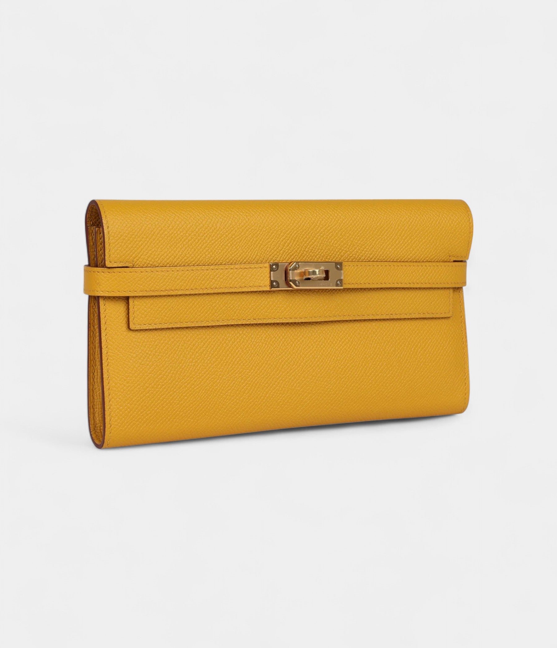 HMKelly Long Wallet Jaune Ambre Epsom Gold Hardware