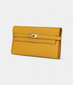 HMKelly Long Wallet Jaune Ambre Epsom Gold Hardware