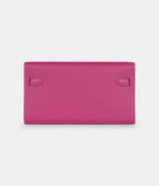 HMKelly Wallet To Go Rose Pourpre Chevre Palladium Hardware