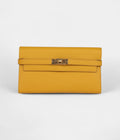 HMKelly Long Wallet Jaune Ambre Epsom Gold Hardware