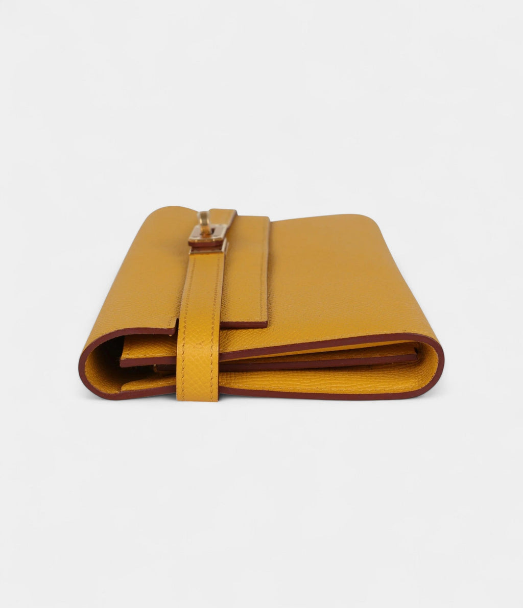 HMKelly Long Wallet Jaune Ambre Epsom Gold Hardware