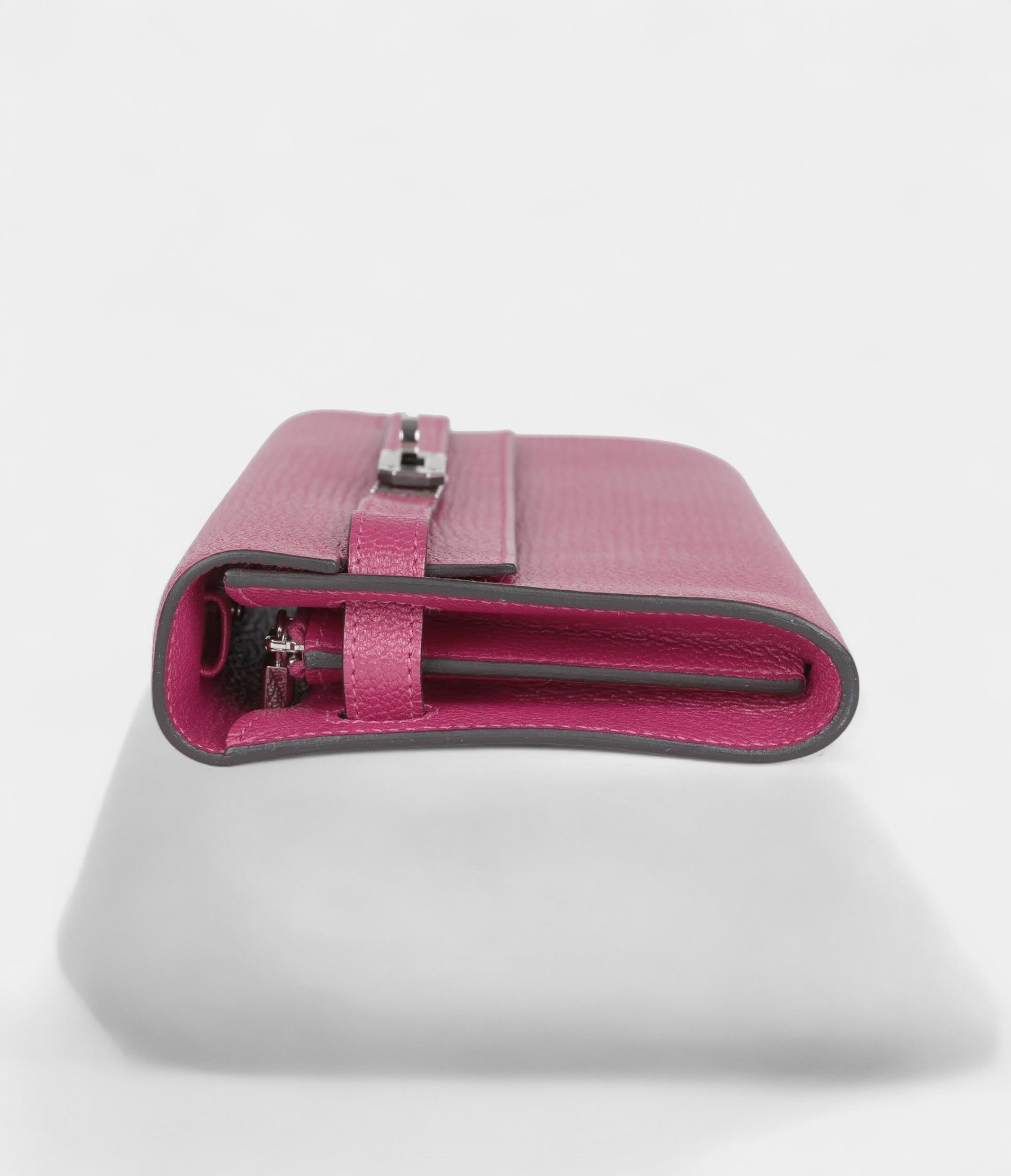 HMKelly Wallet To Go Rose Pourpre Chevre Palladium Hardware