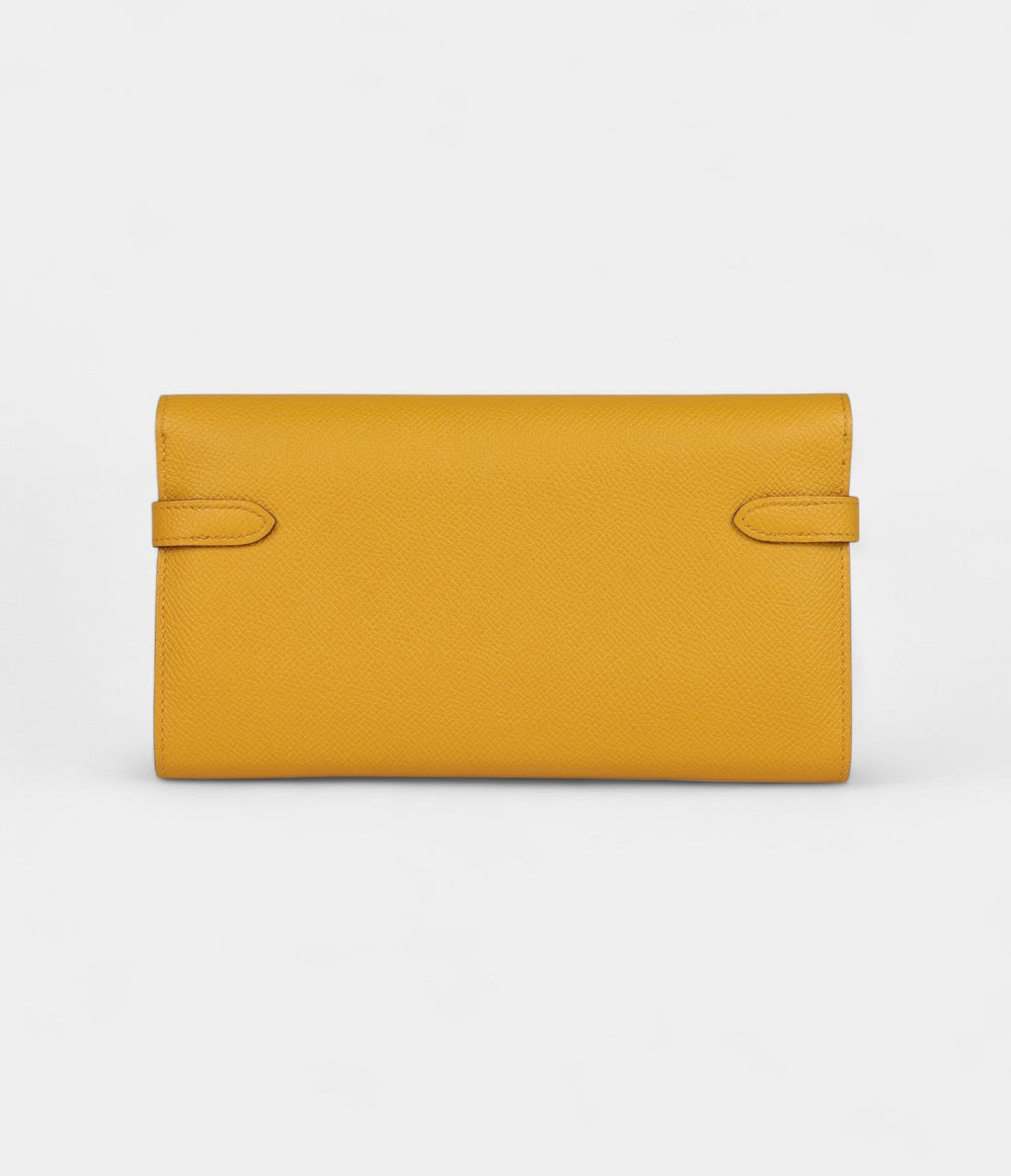 HMKelly Long Wallet Jaune Ambre Epsom Gold Hardware