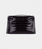 HMKelly Pochette Amethyst Shiny Alligator Gold Hardware