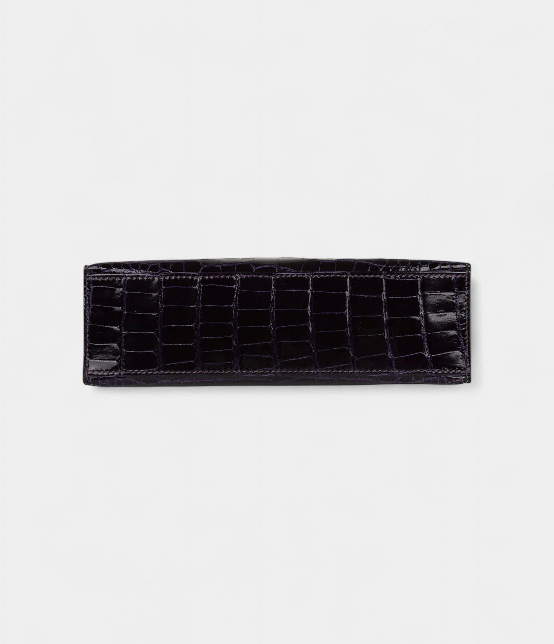 HMKelly Pochette Amethyst Shiny Alligator Gold Hardware