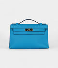 HMKelly Pochette Bleu Frida Swift Gold Hardware