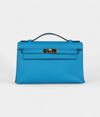 HMKelly Pochette Bleu Frida Swift Gold Hardware