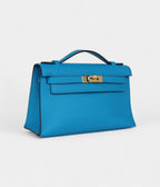 HMKelly Pochette Bleu Frida Swift Gold Hardware