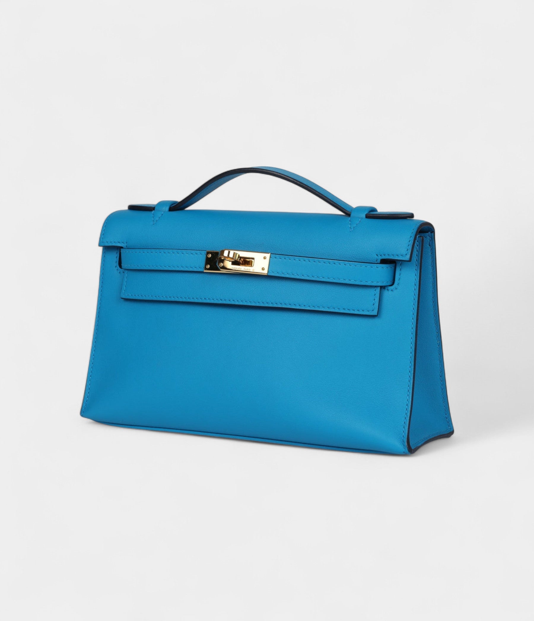 HMKelly Pochette Bleu Frida Swift Gold Hardware