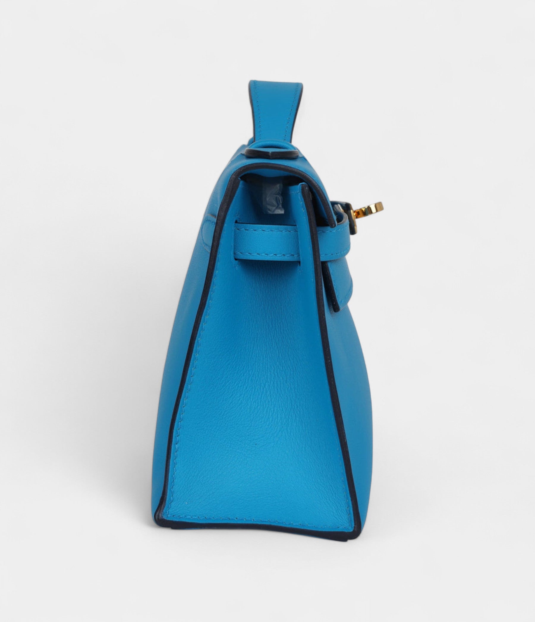 HMKelly Pochette Bleu Frida Swift Gold Hardware