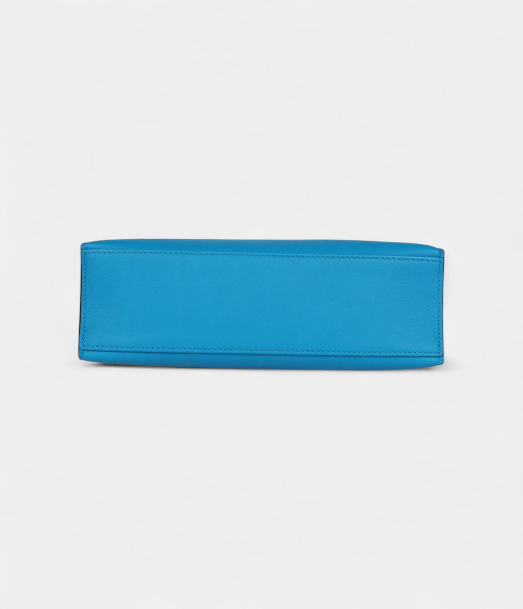 HMKelly Pochette Bleu Frida Swift Gold Hardware