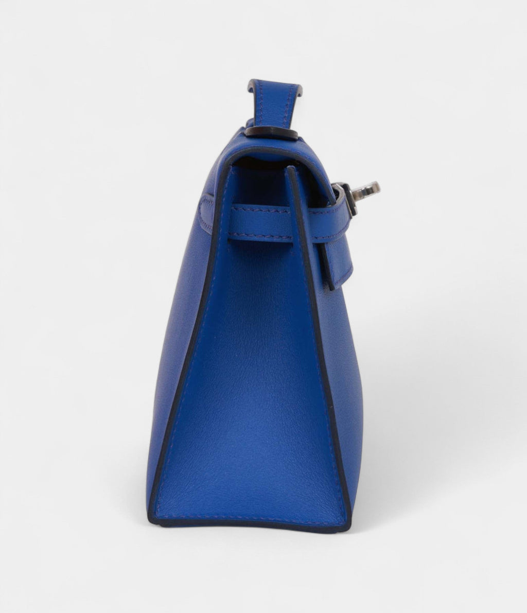 HMKelly Pochette Bleu Royal Swift Palladium Hardware