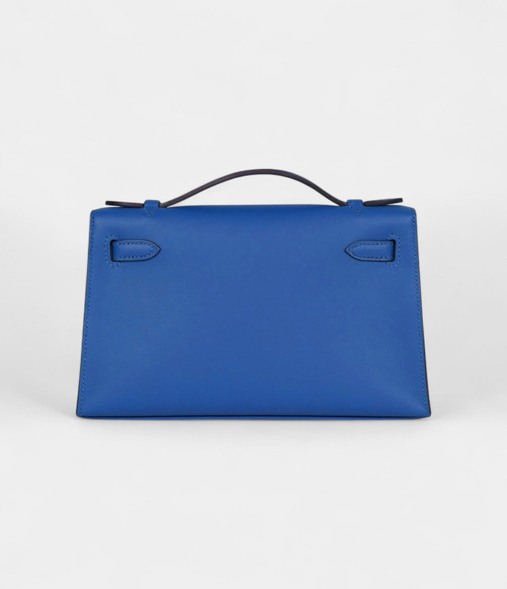 HMKelly Pochette Bleu Royal Swift Palladium Hardware