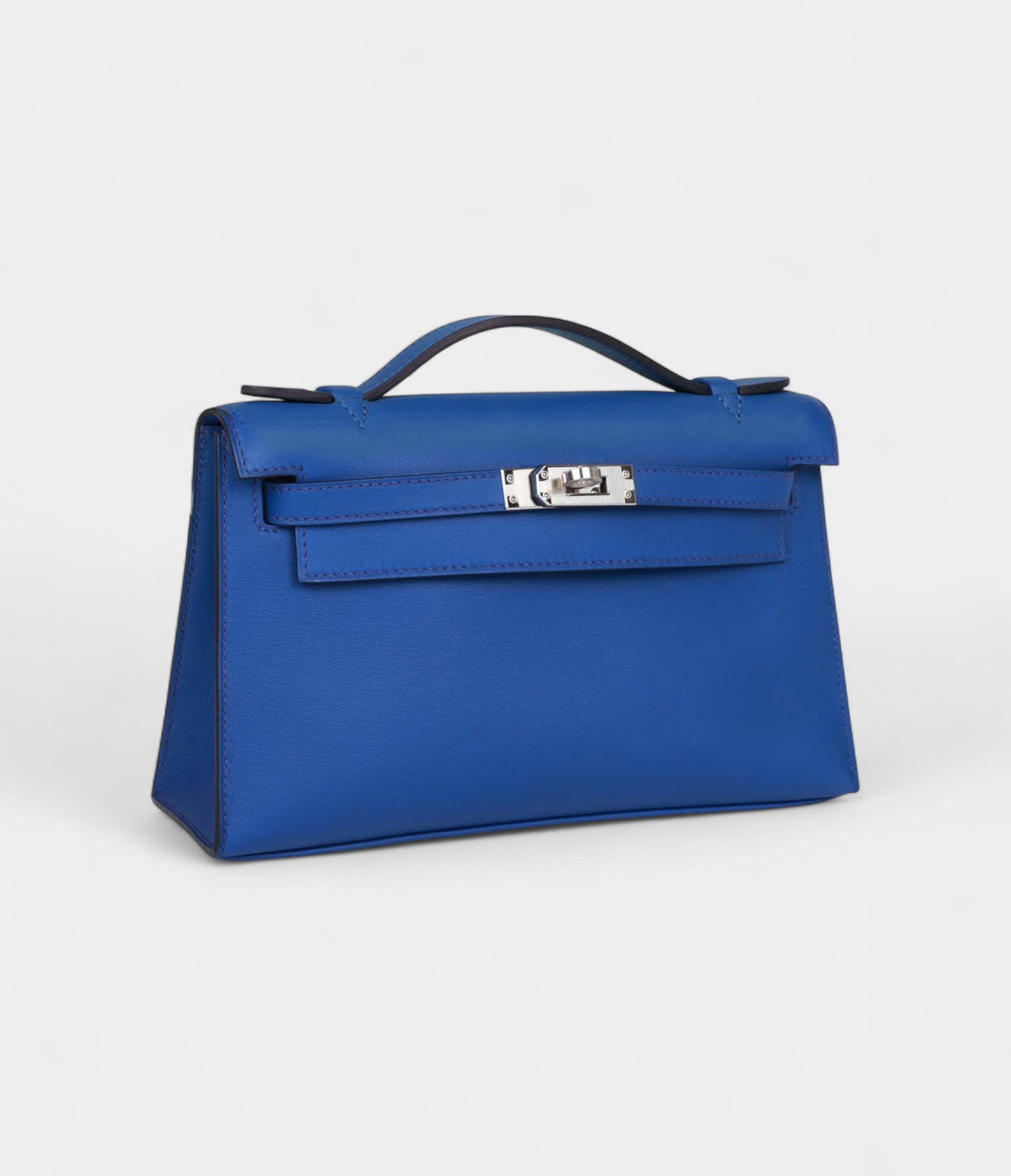 HMKelly Pochette Bleu Royal Swift Palladium Hardware