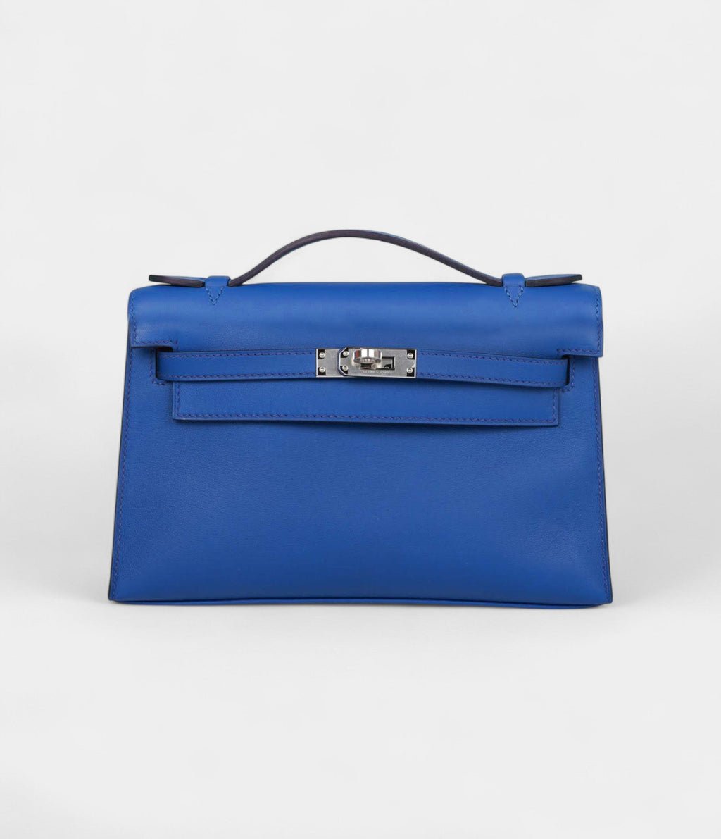 HMKelly Pochette Bleu Royal Swift Palladium Hardware
