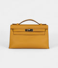HMKelly Pochette Jaune Ambre Swift Palladium Hardware